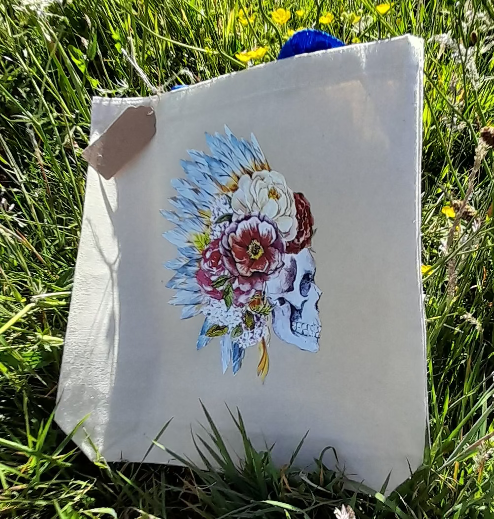 Skull Motif Tote Bag