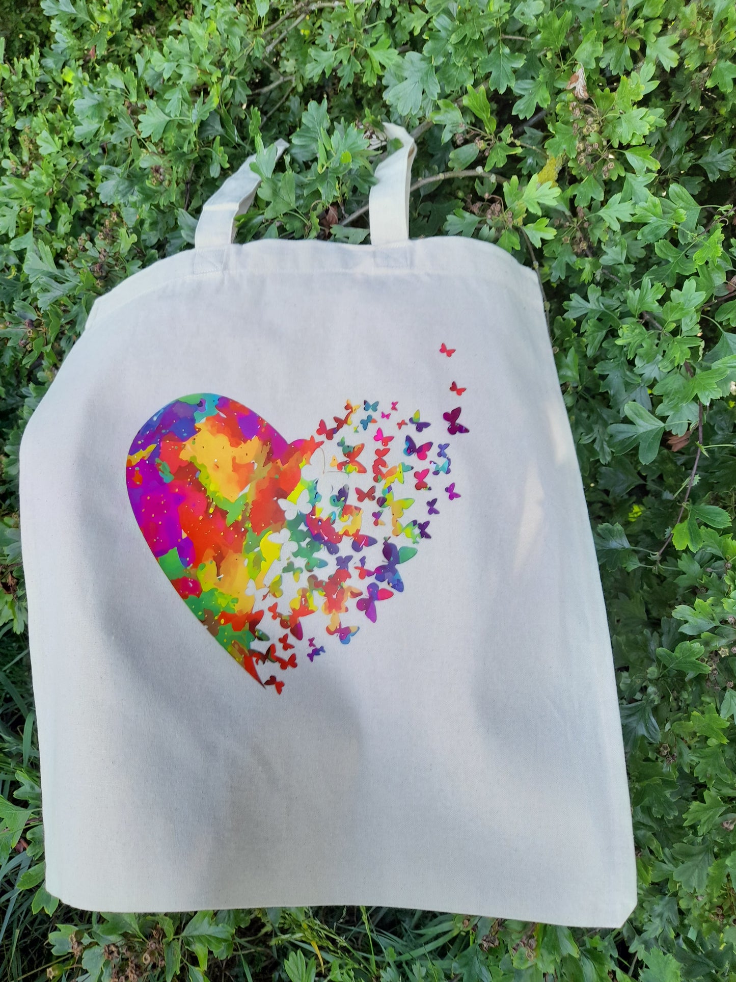Heat-Transfer with Heart Cotton Tote Bag