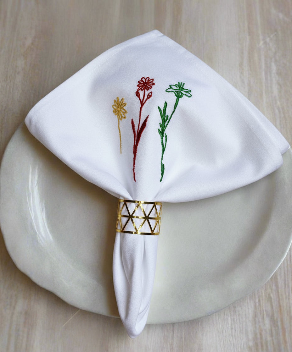 Embroidered Flower Napkin 🌷