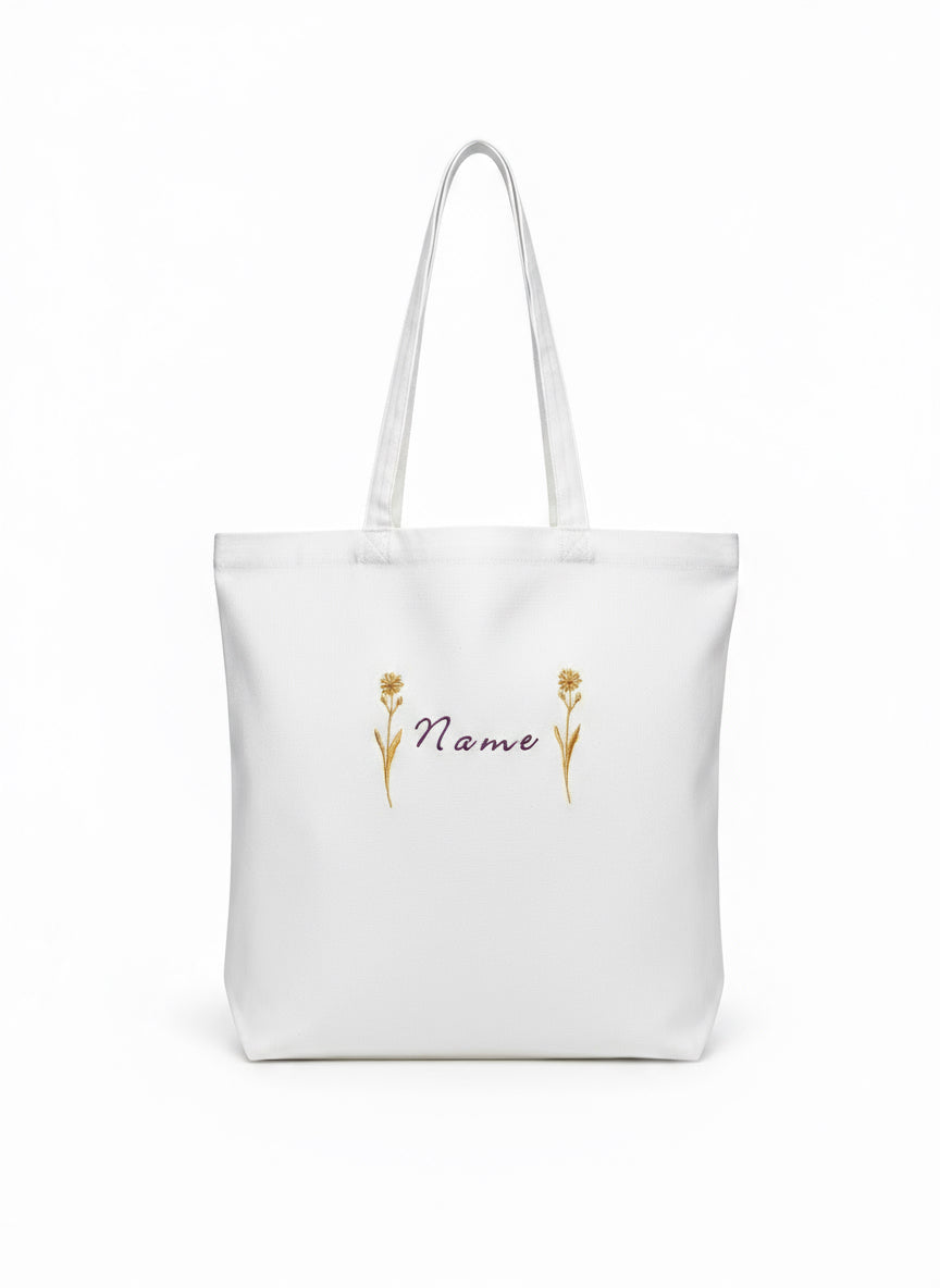 Embroidered Name Tote Bag