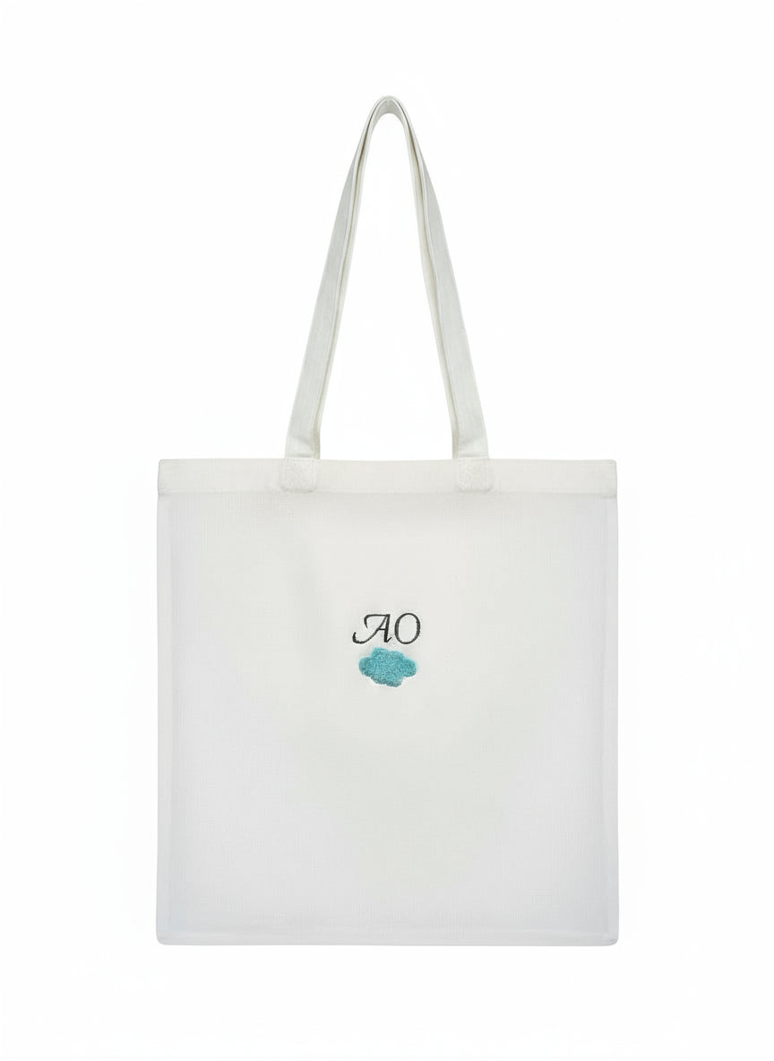 Embroidered Initial Tote Bag