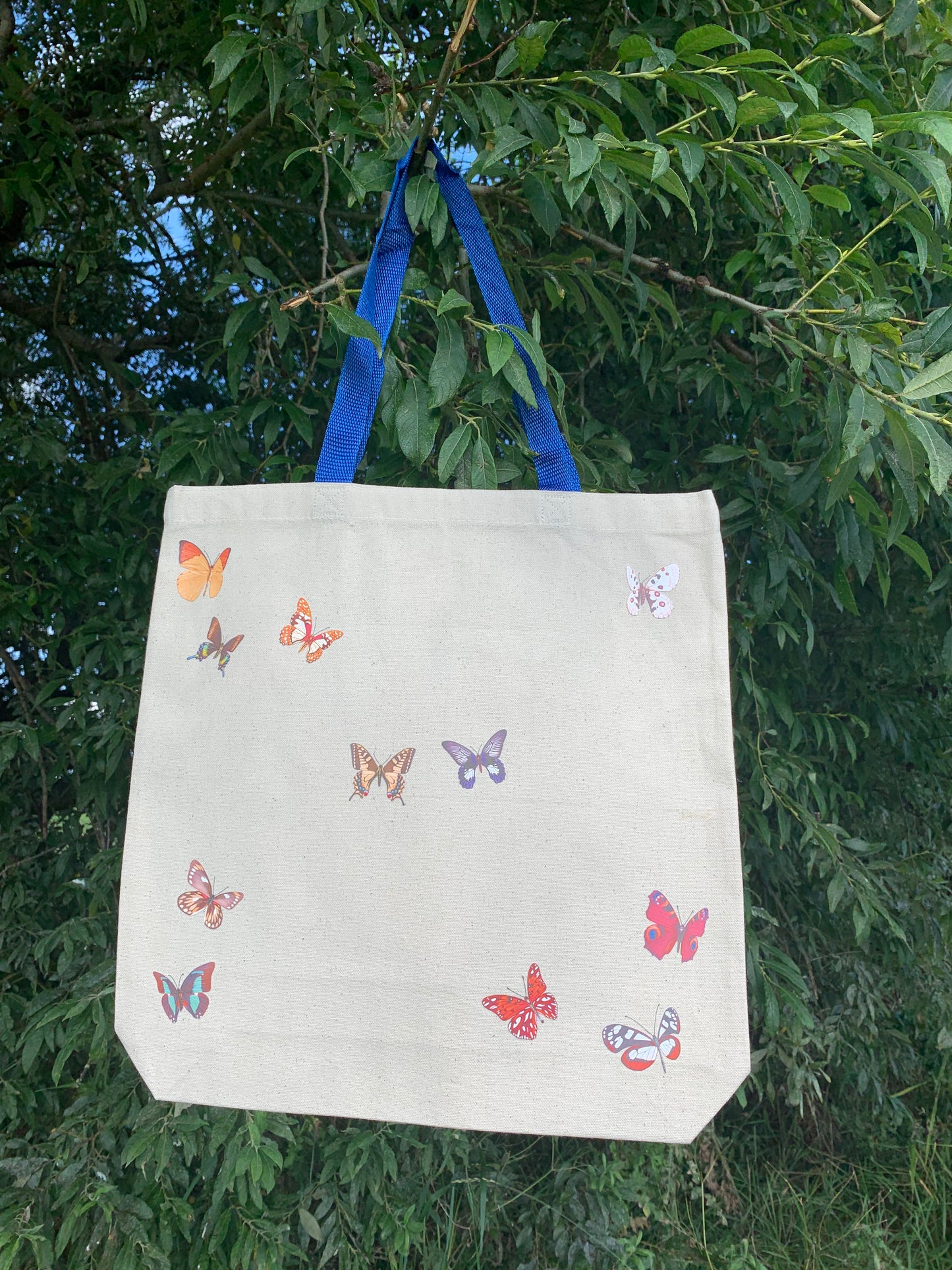 Heat-Transfer Butterflies Canvas Tote Bag