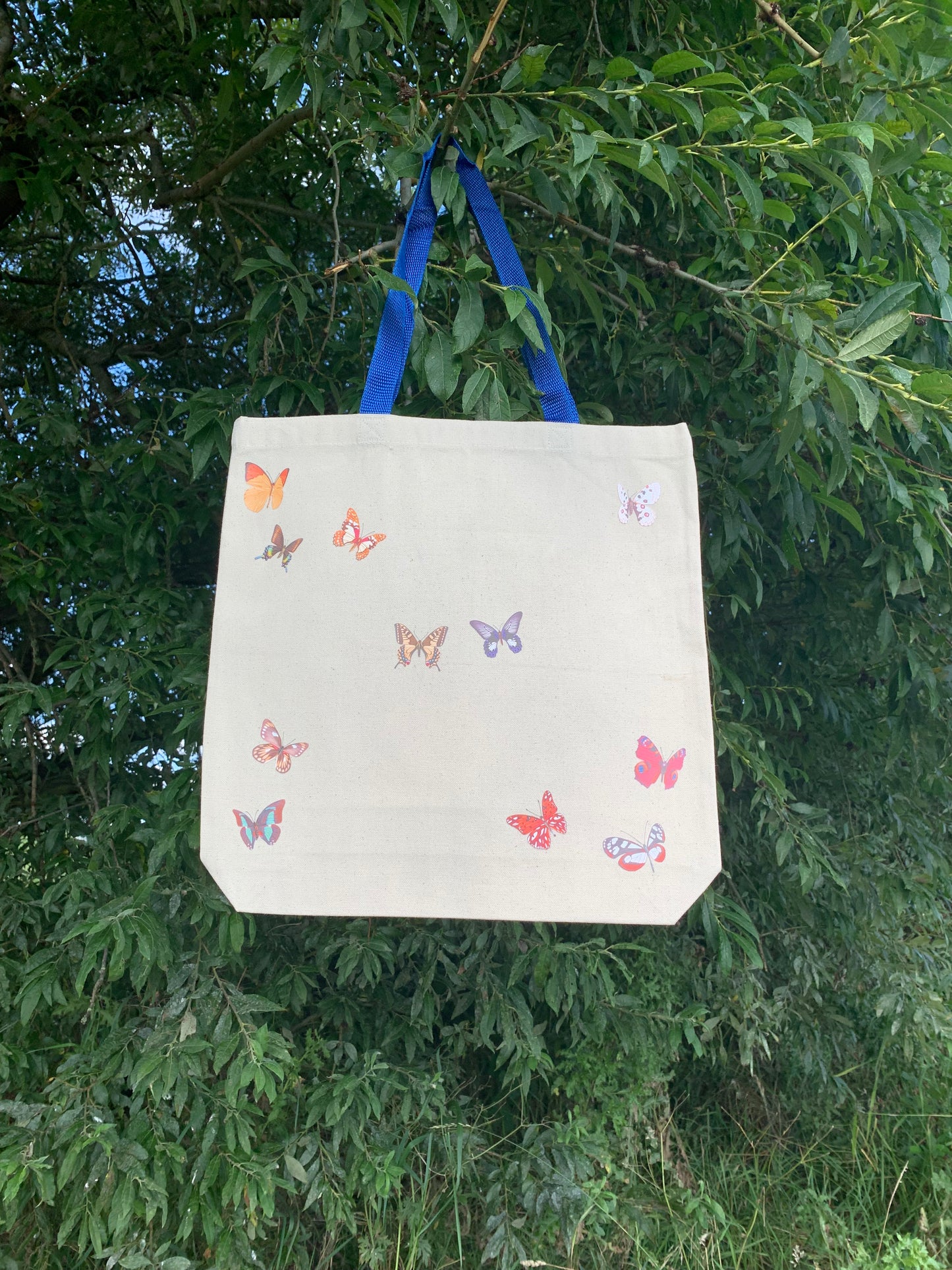 Heat-Transfer Butterflies Canvas Tote Bag
