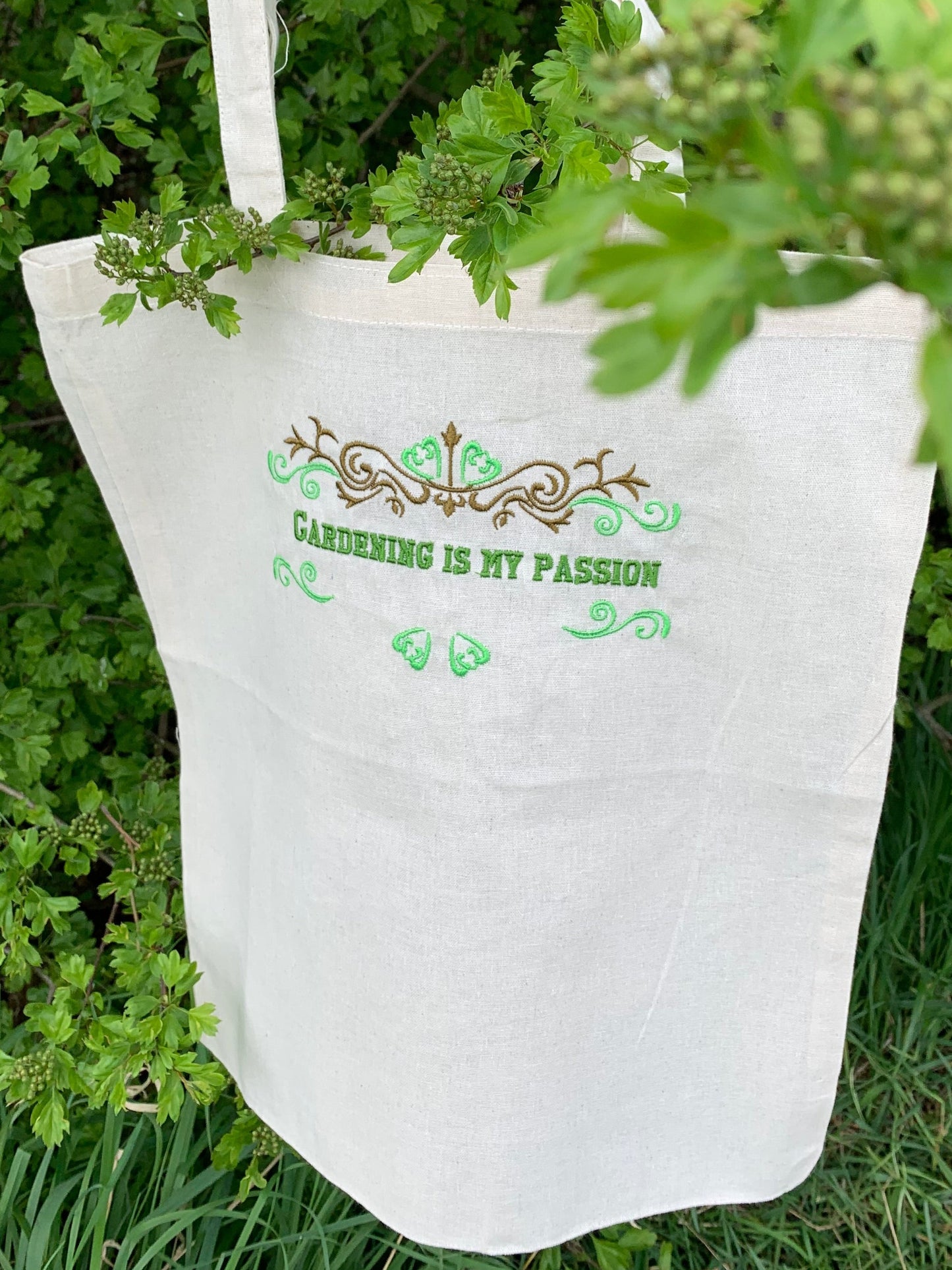 Embroidered Gardening Is My Passion Tote Bag