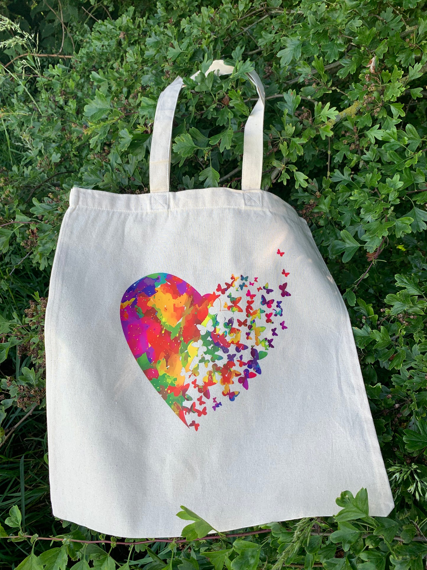 Heat-Transfer with Heart Cotton Tote Bag