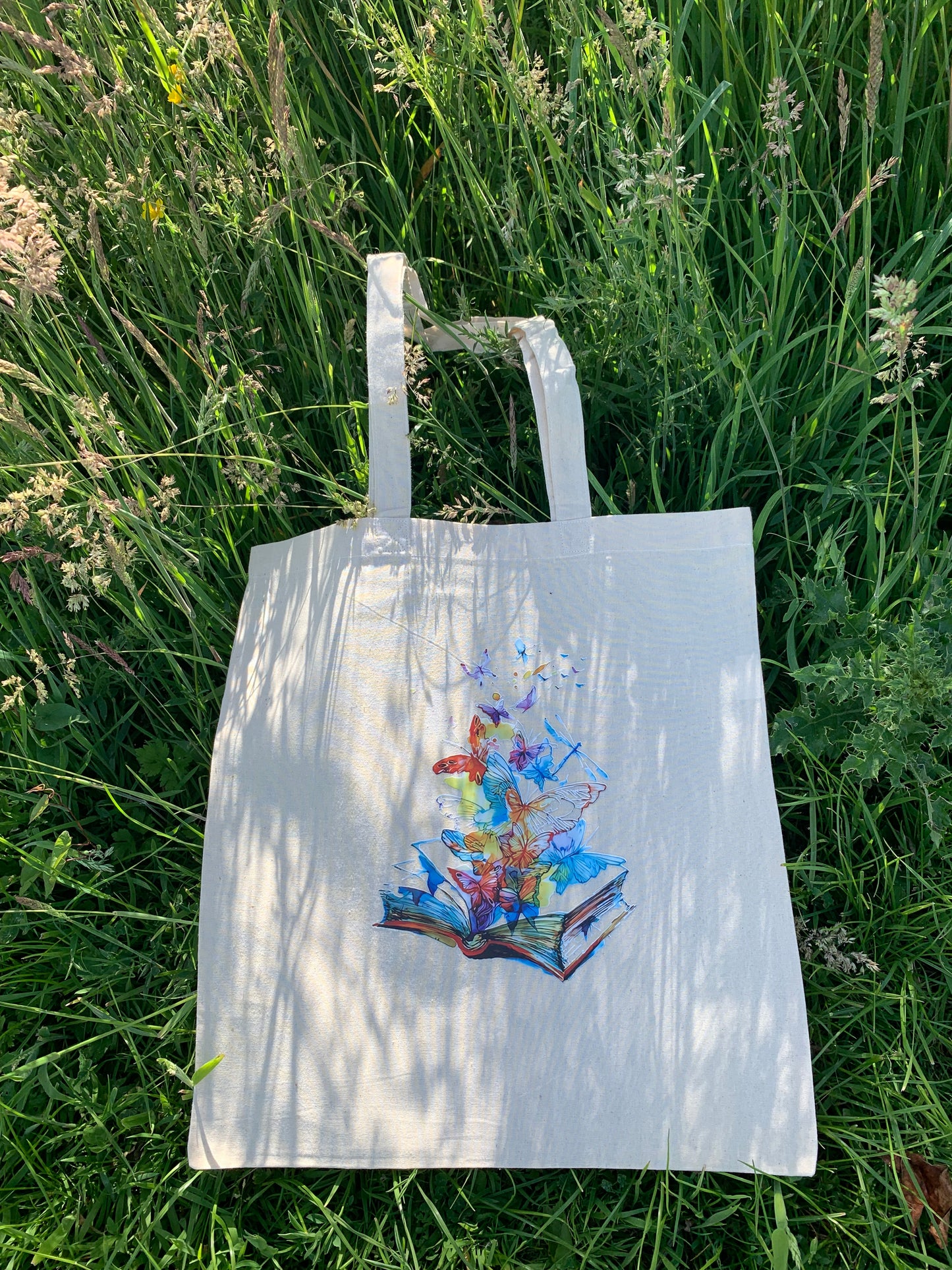 Heat-Transfer with Book Cotton Tote Bag