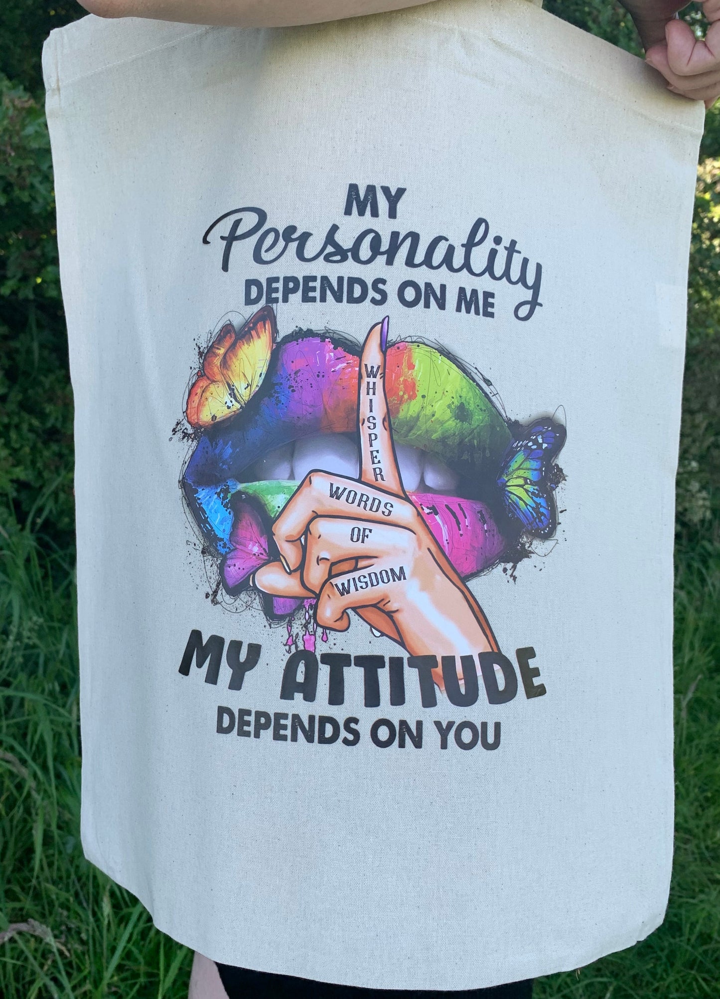 My Attitude Motif Tote Bag