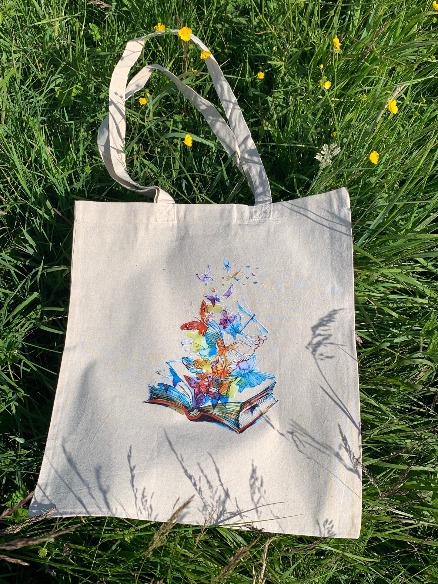 Heat-Transfer with Book Cotton Tote Bag