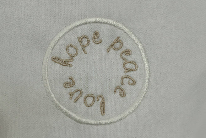 Embroidered Hope Peace Love Hoodie