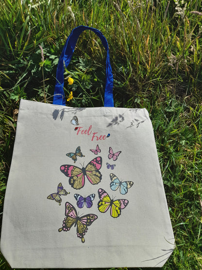 Heat-Transfer with 🦋 Butterflies  Canvas Tote Bag