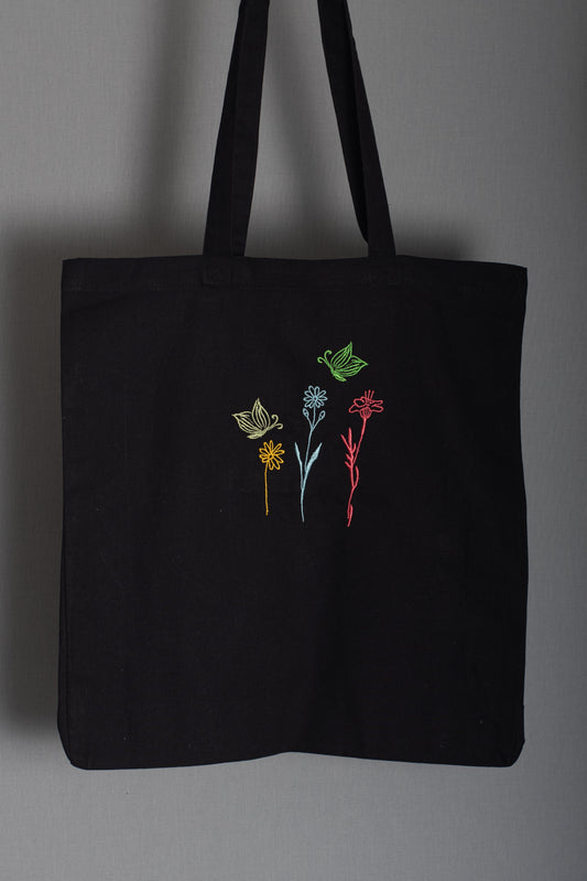 Flower & Butterfly Tote Bag