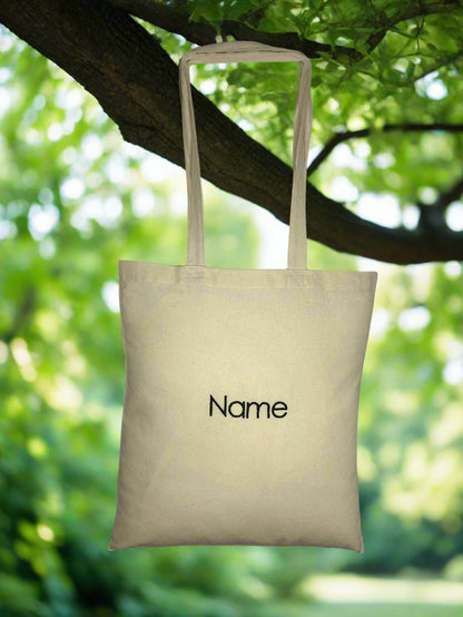 Personalised with Embroidery Beige Cotton Tote Bag
