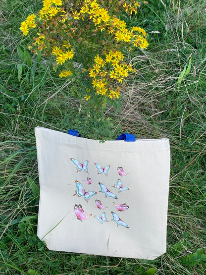 Heat-Transfer Canvas Butterflies 🦋 Tote Bag