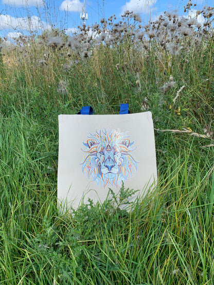 Heat-Transfer Canvas  Lion Tote Bag