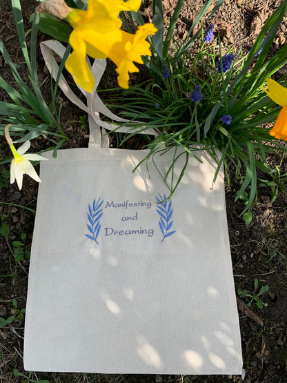 Manifesting and Dreaming Embroidered Tote Bag