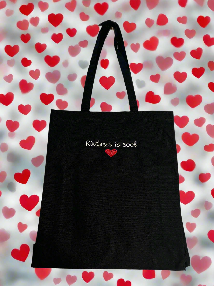 Embroidered cotton Tote Bag Quote Design ❤️