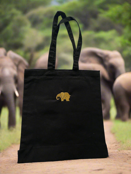 Embroidered cotton tote bag with Elephant design 🐘