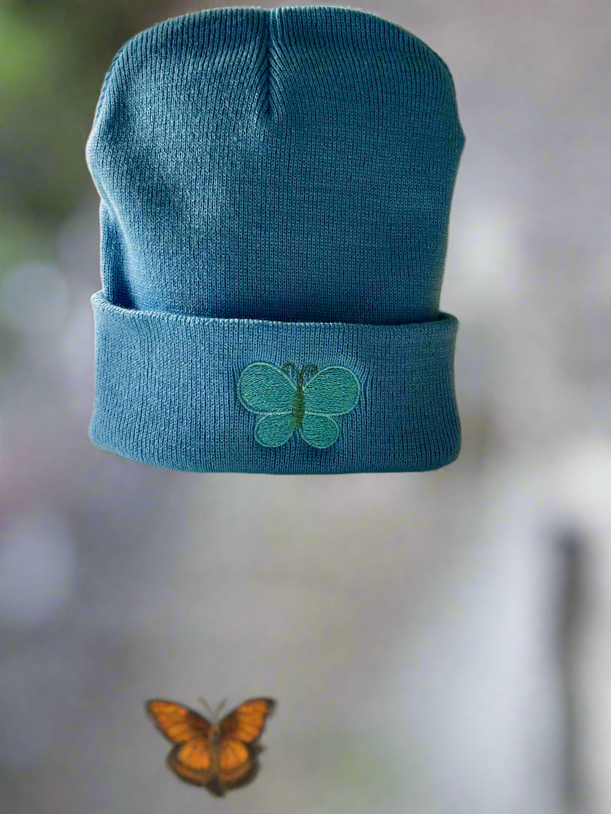 Butterfly embriodery beanie 🦋
