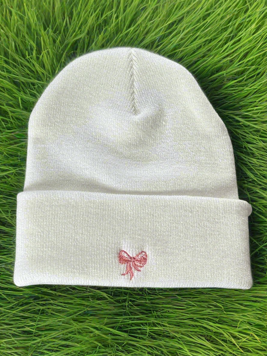Bow embriodery beanie 🎀