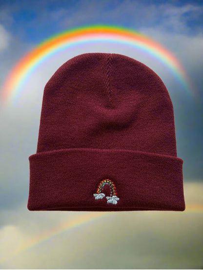 Rainbow embriodery beanie