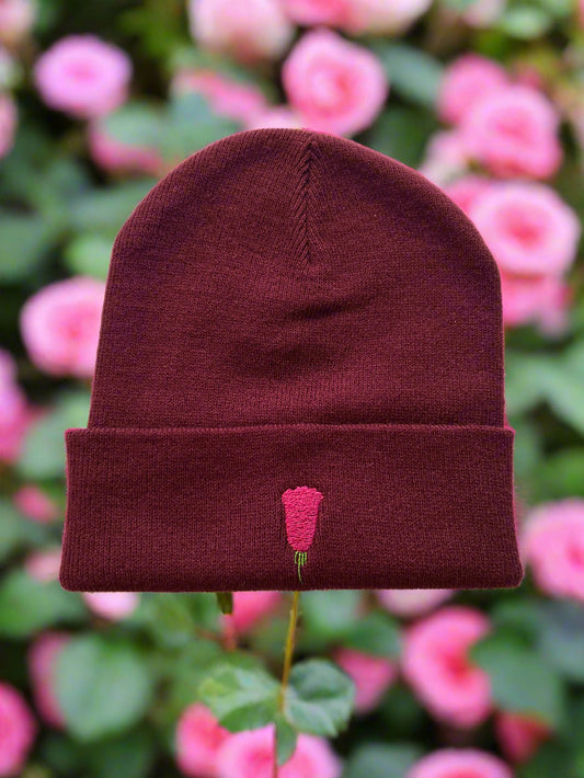 Rose embriodery beanie 🌹