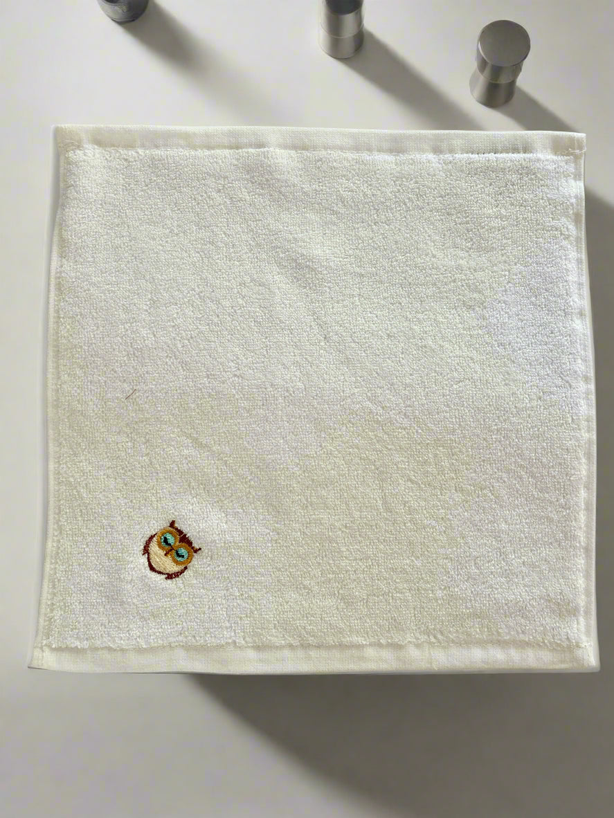 Face Towel with Embroidered Owl 🦉