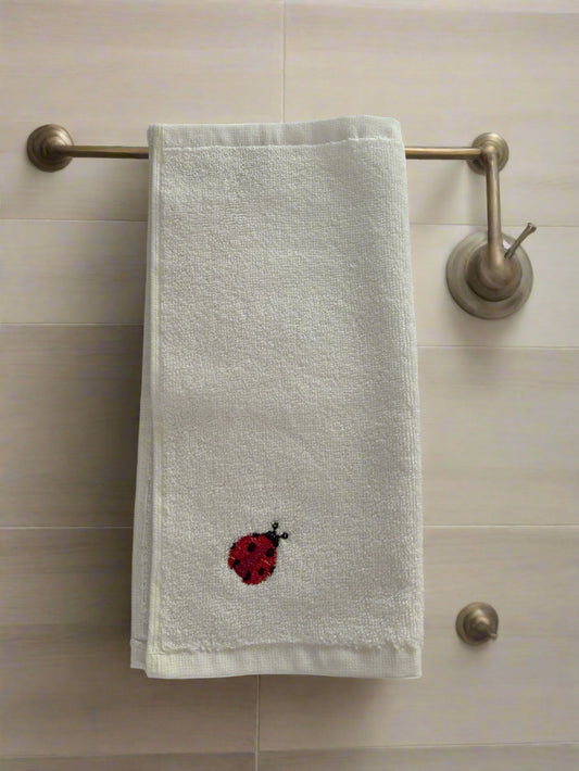 Face Towel with Embroidered Ladbybug 🐞