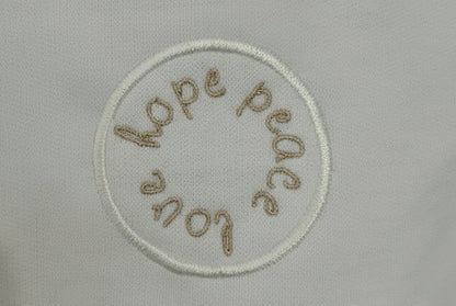 Embroidered Hope Peace Love Hoodie