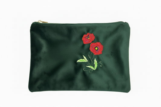 Twin-Flower Velvet Pouch 🌹