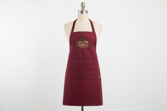 “Tea Time” Burgundy Embroidered Apron ☕️